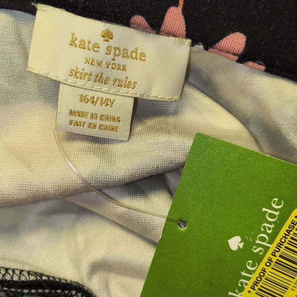 Kate Spade New York Casa Flora Pleated Mini Skirt Black Floral Girls Size 14Y - Picture 4 of 5